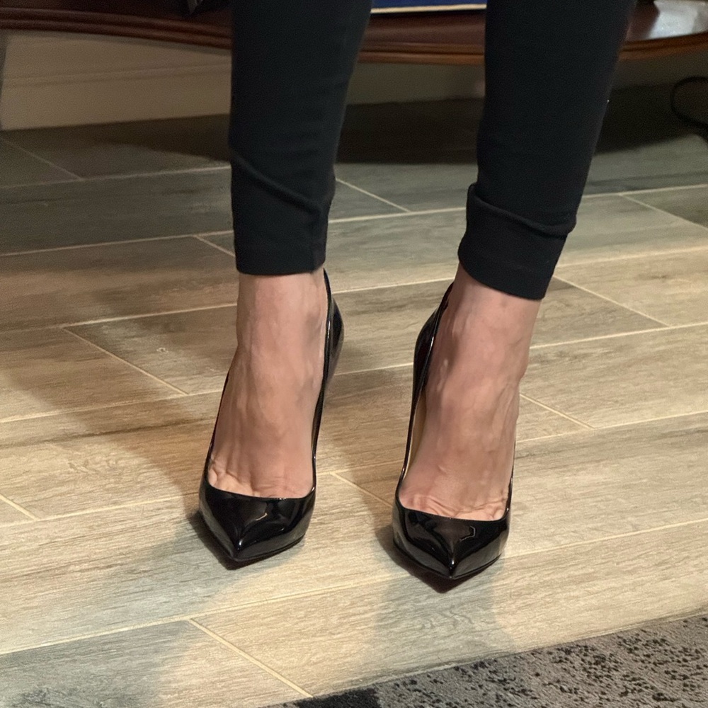 Christian Louboutin Pigalle Follies Black Patent Leather Heels - Picture 8 of 10